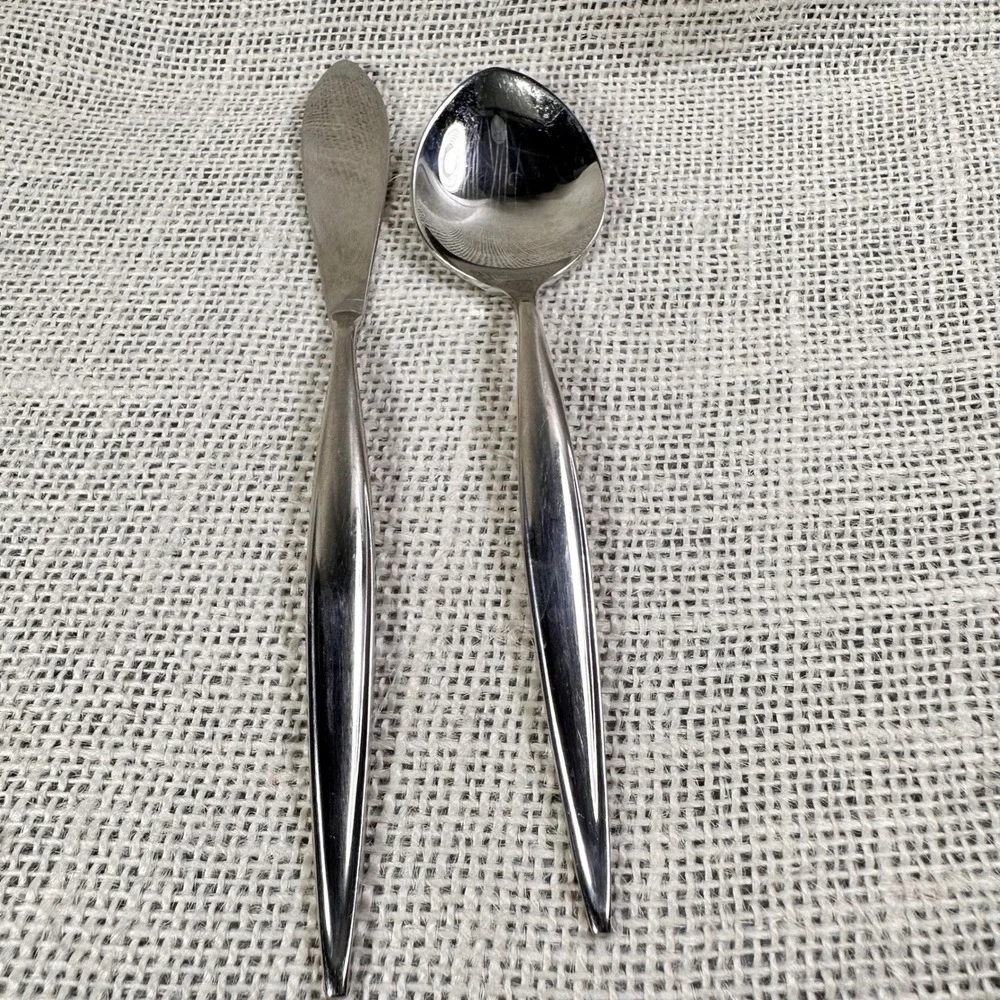 Ebbtide Estate Stainless Butter Knife‎ Sugar Spoon Set USA Replacement Flatware